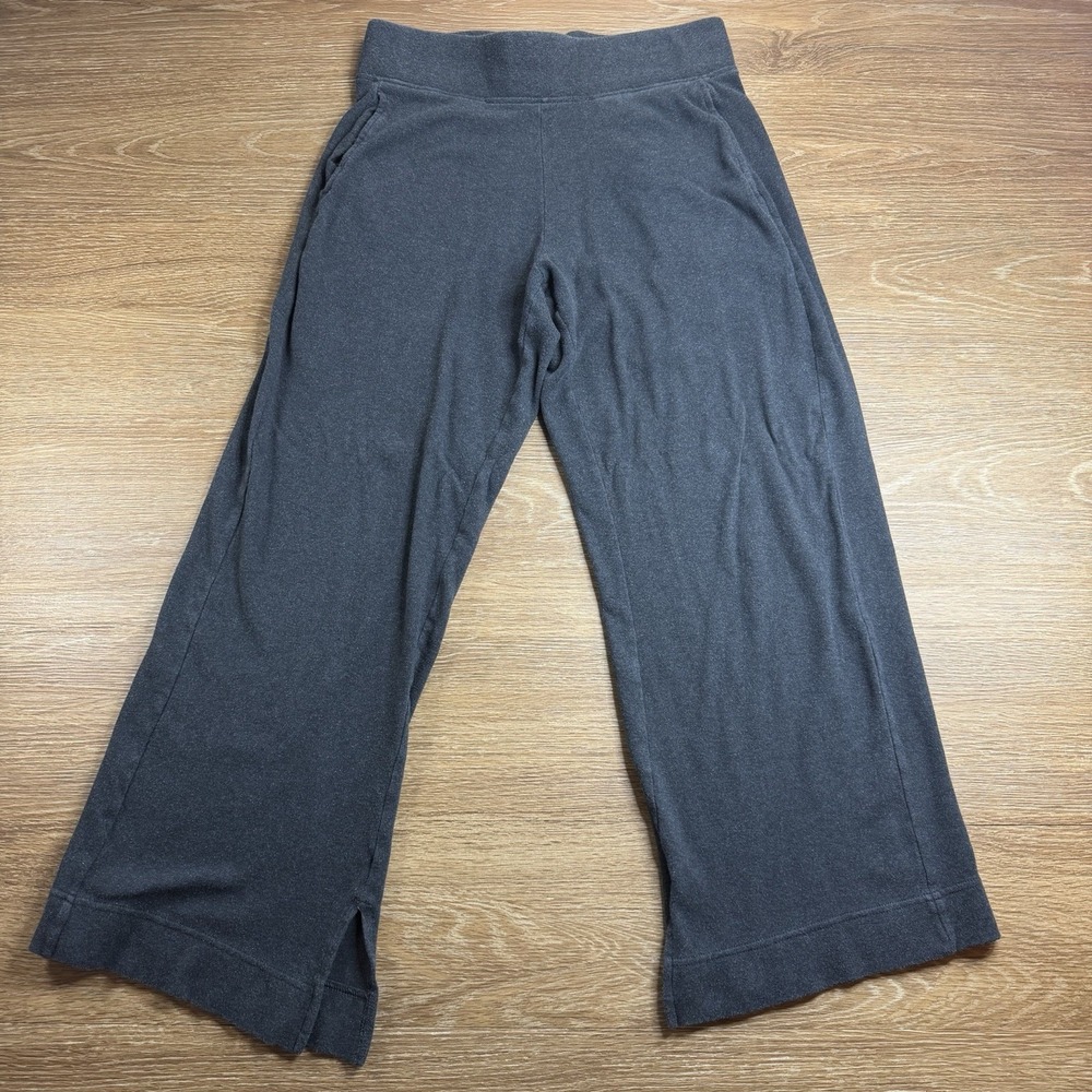 Pact Airplane Wide Leg Pants Women's M Charcoal Gray Organic Cotton Cropped